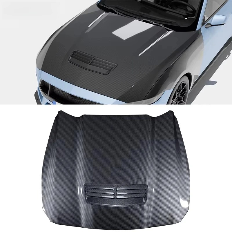 Icooh Racing S650 Style Carbon Fiber Engine Bonnet Hood New Condition for Mustang Models 2024+ Engine Hoods